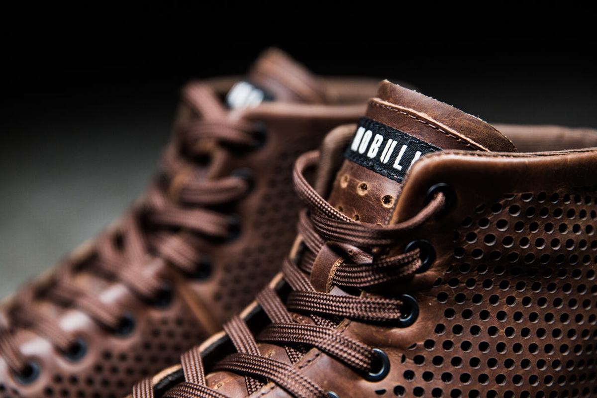 Nobull High-Top Leather Men's Trainers Coffee | Australia (JG1437)